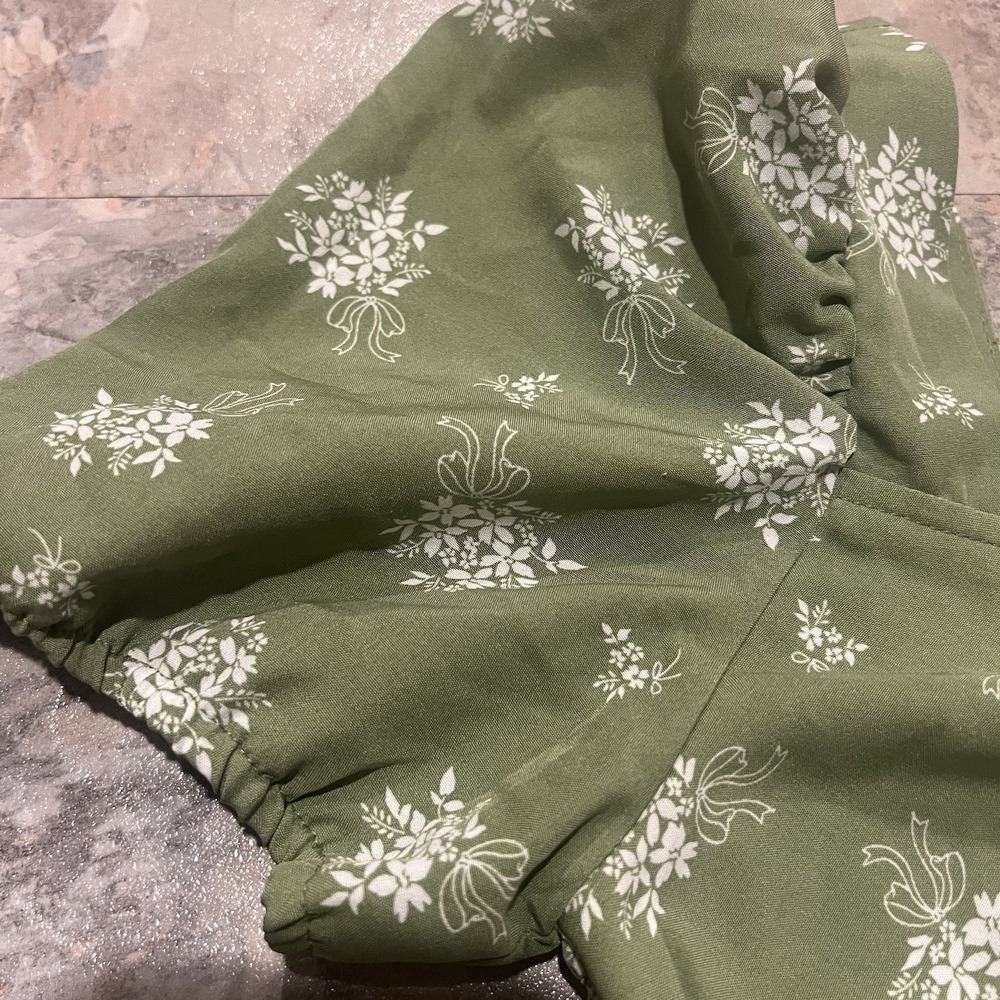 Hesperus Woman's Small Floral Ditsy Midi Dress Puff Sleeves Cottagecore Boho MED - Picture 5 of 9